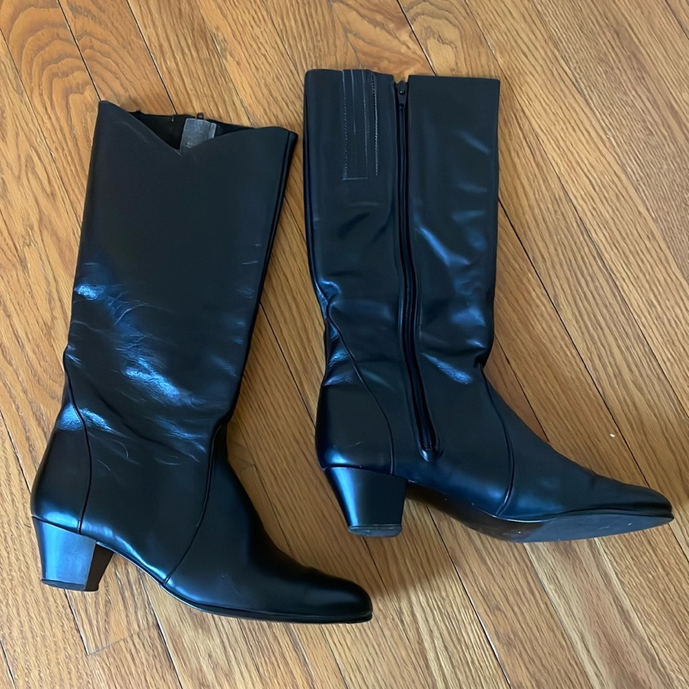 Naturalizer Fleetwood Black Leather Boots Size 10S